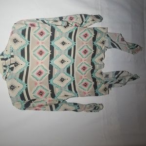 About A Girl,Aztec Print,Women's Cardigan